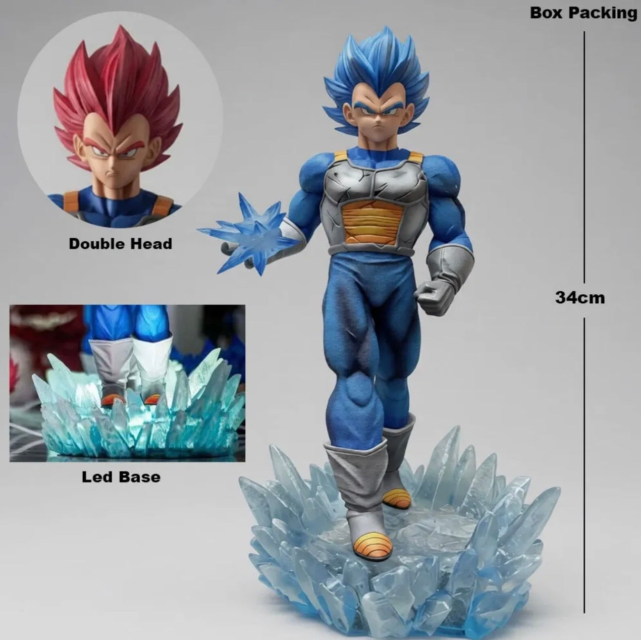 JT Studio 34 Cm Vegeta Premium Figure highly Detailed with LED Base