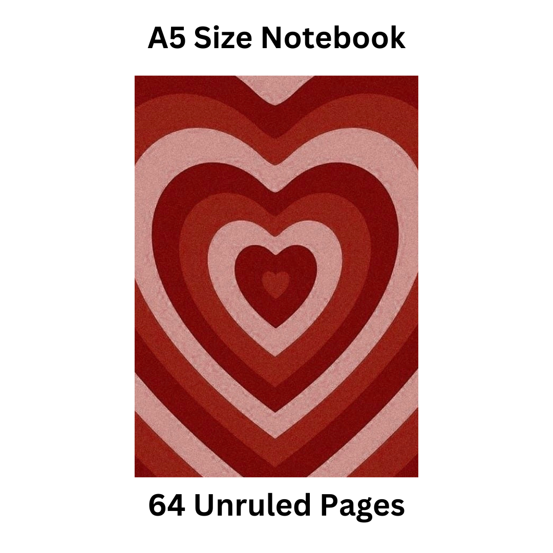 Red Hearts Doodle Notebook
