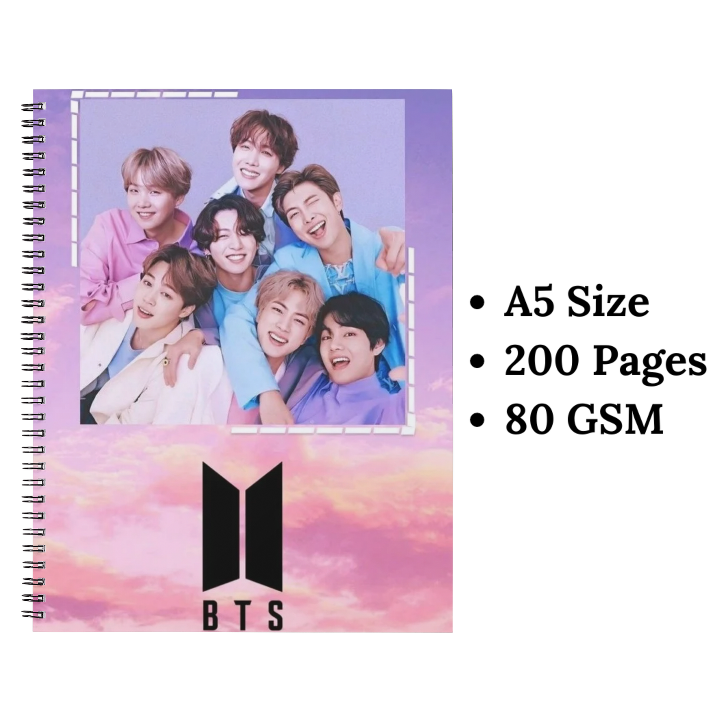 bts pink wiro notebook