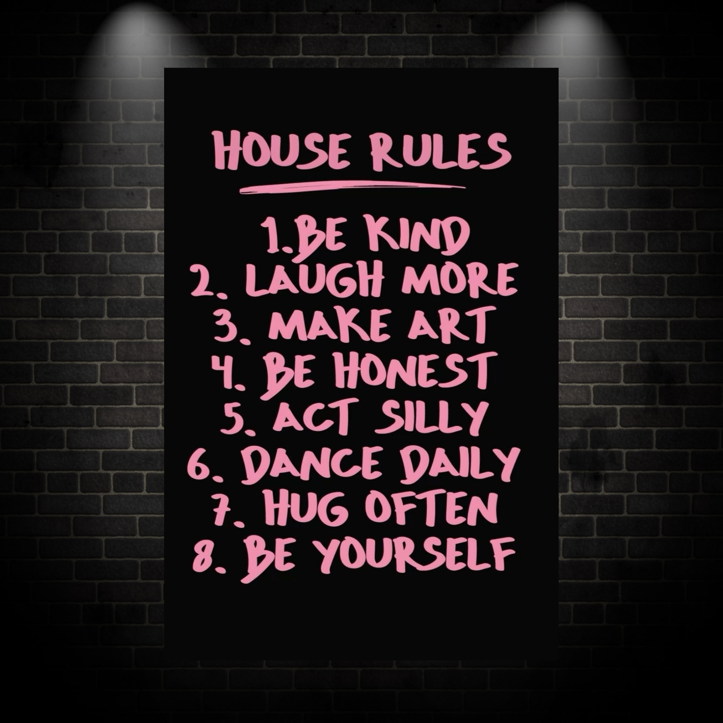 Black pink quote poster