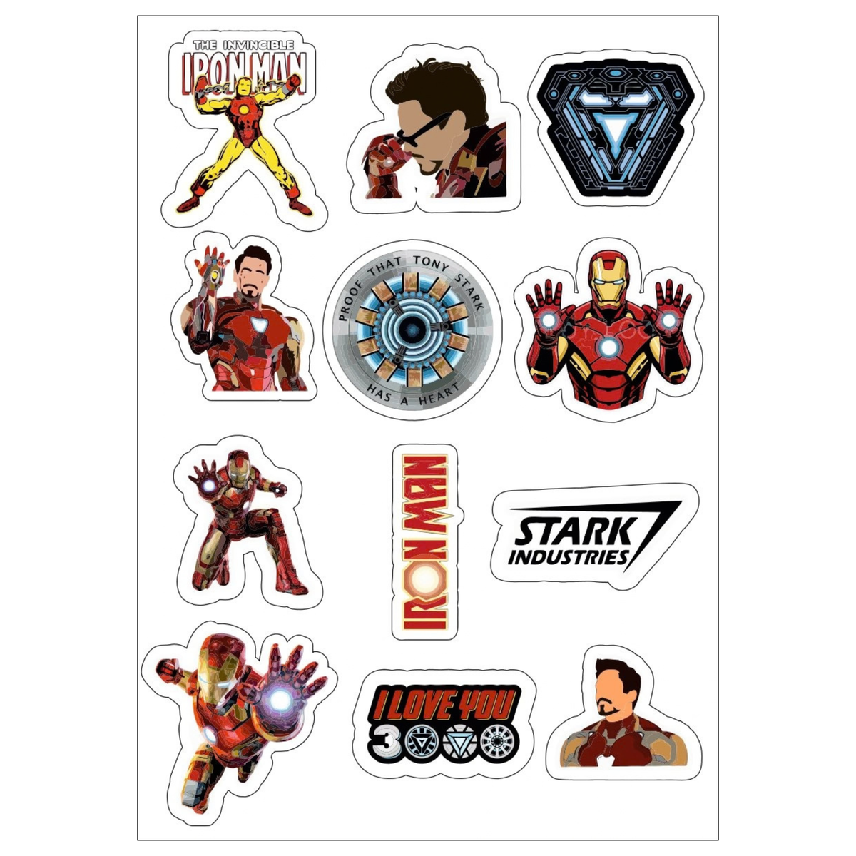 Iron Man Sticker Sheet