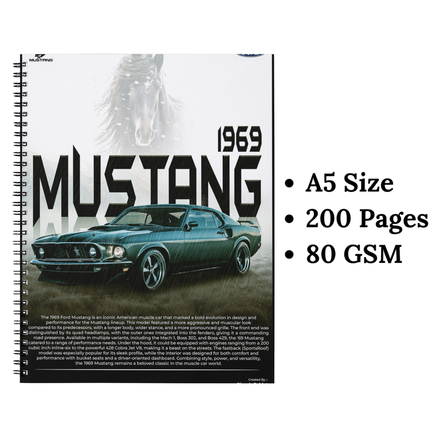 69 Mustang wiro Notebook