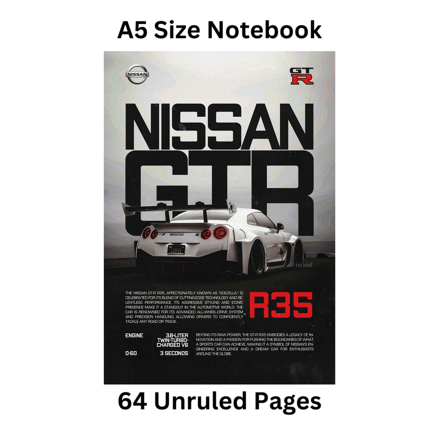 Nissan gtr doodle notebook