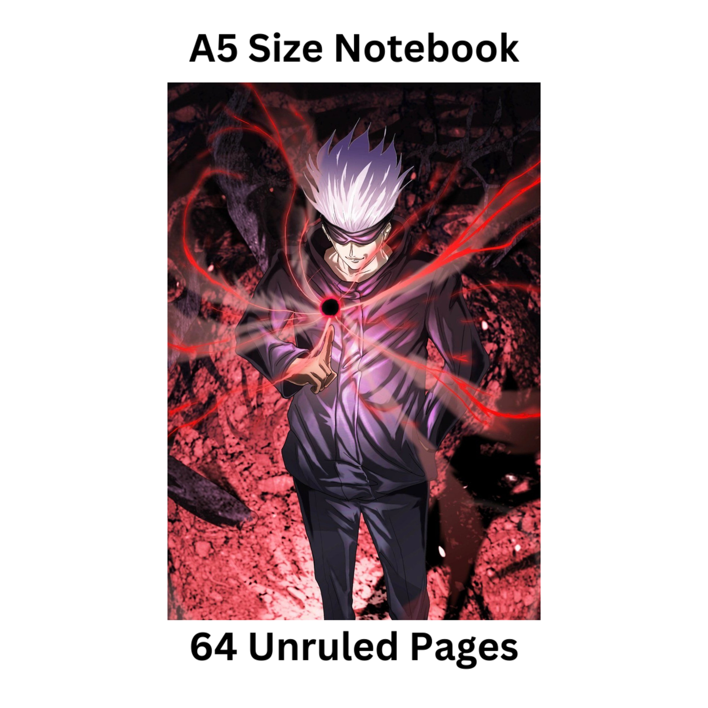 gojo red doodle notebook