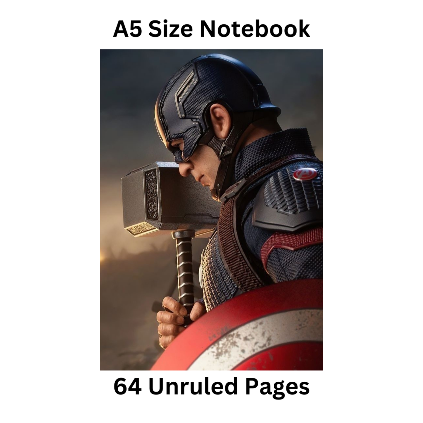 captain America doodle notebook