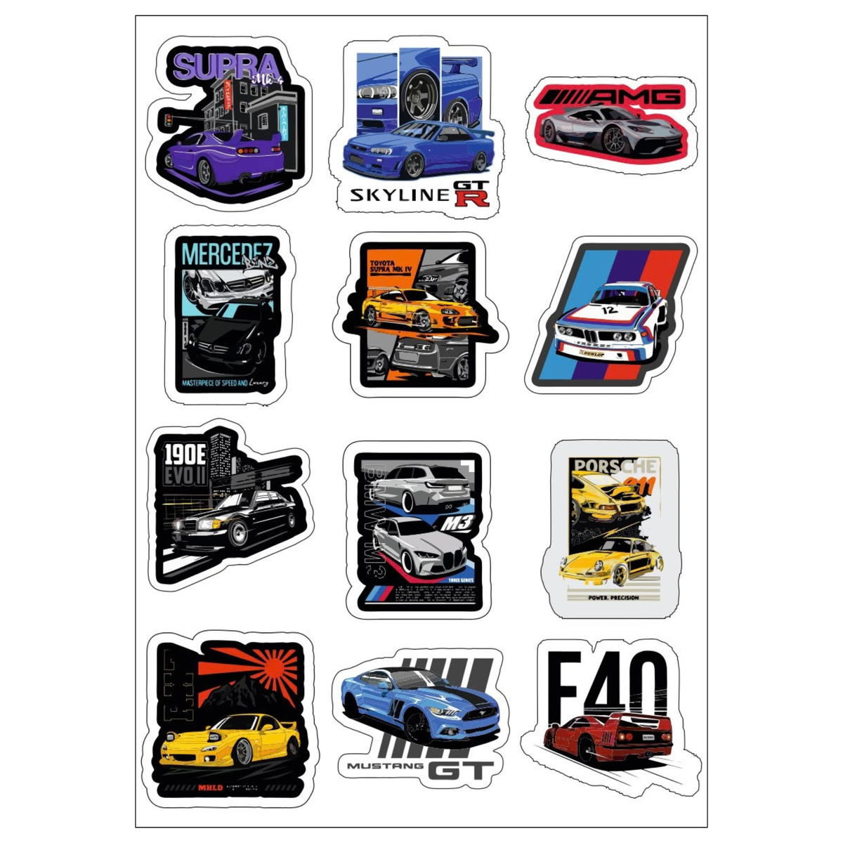Super Cars Sticker Sheet