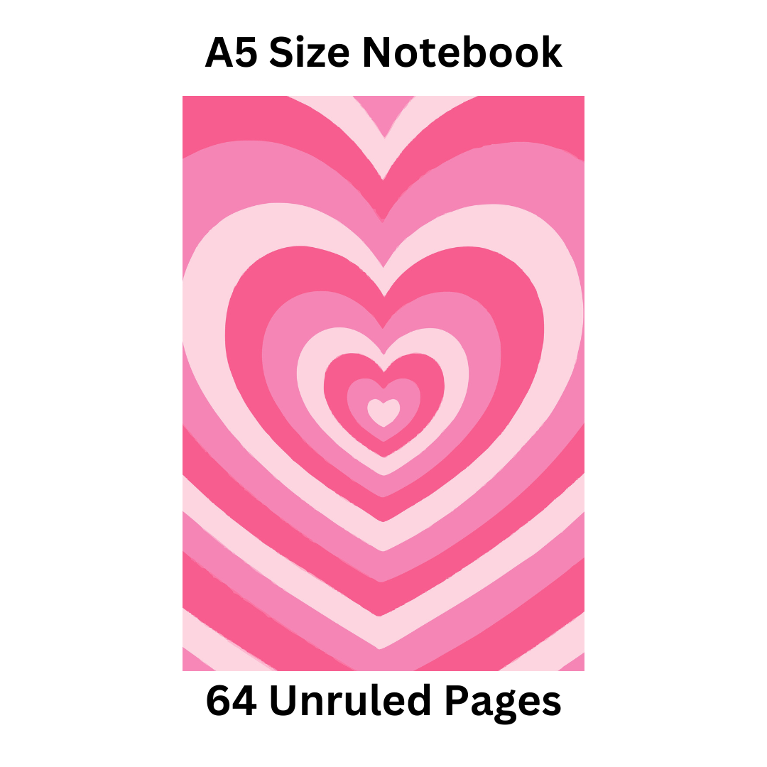 Pink Hearts Doodle Notebook