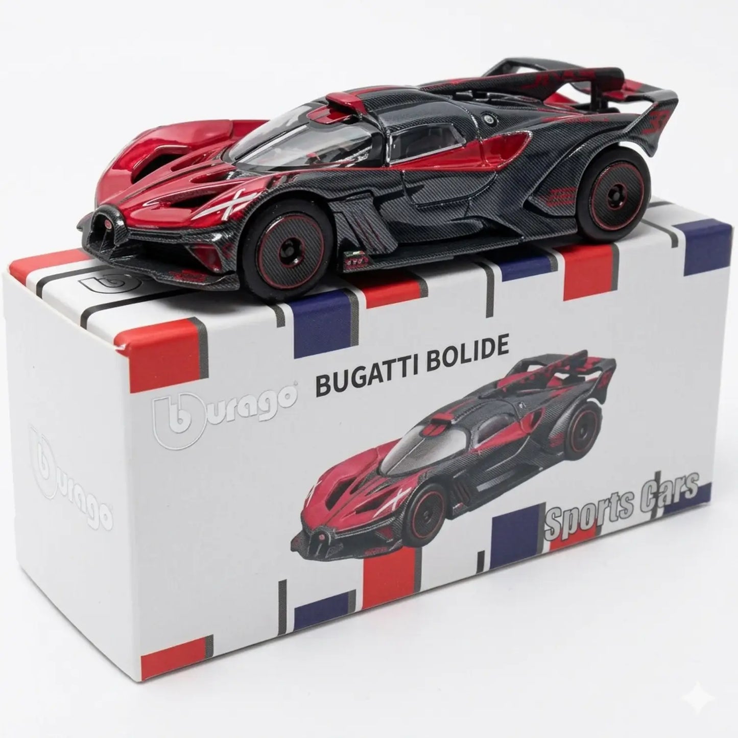 Imported Bburago 1:64 Bugatti Bolide Diecast Car - Red