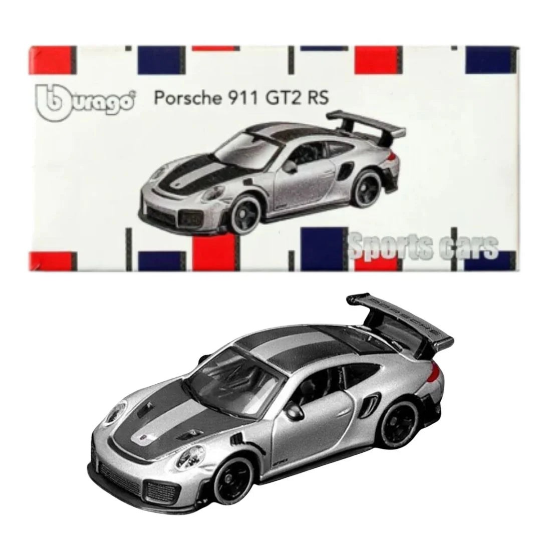 Imported Bburago 1:64 Porsche 911 GT2 RS Diecast Car - Silver