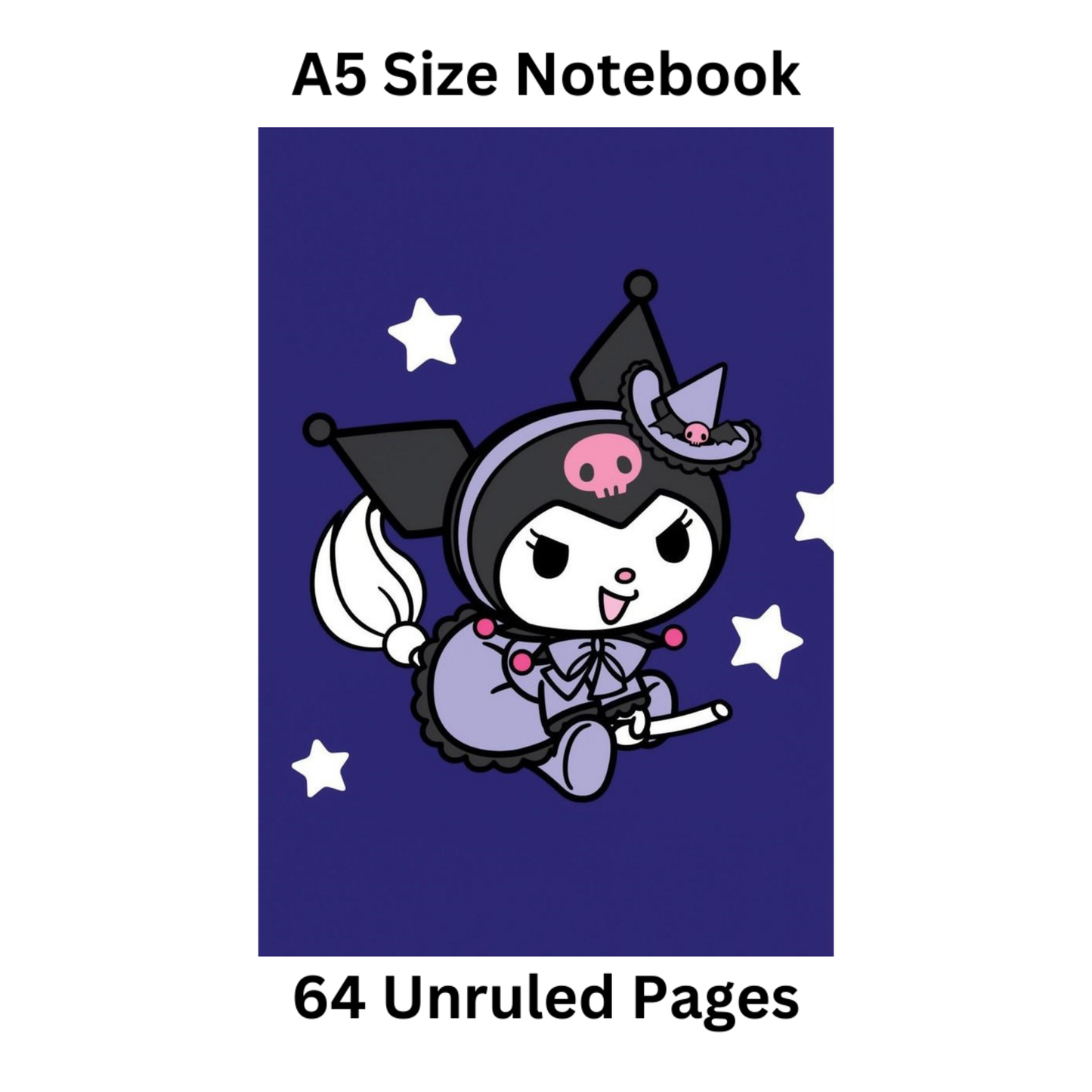 kuromi blue doodle notebook
