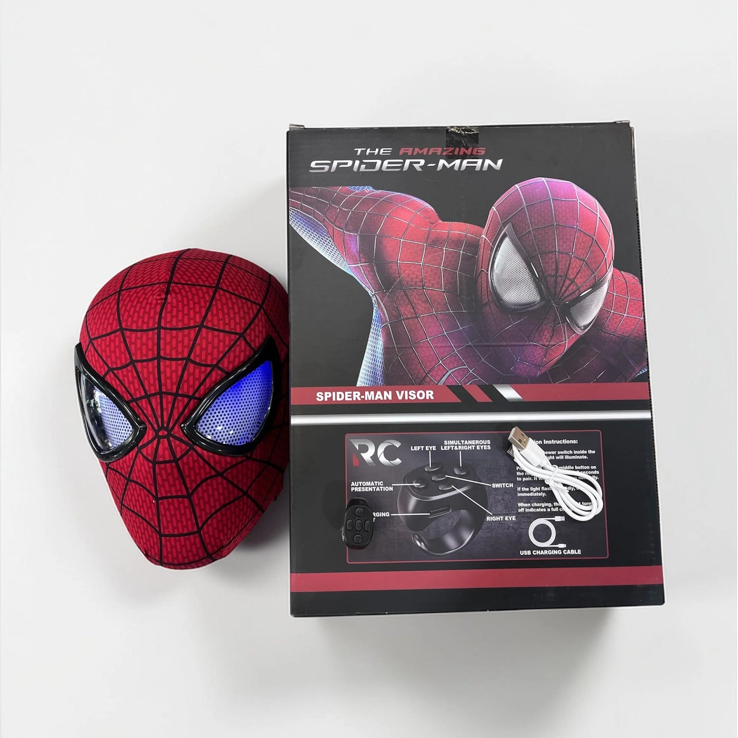 The Amazing Spider Man Andrew Garfield Spider Man Mask - Ring Control with LED Lights