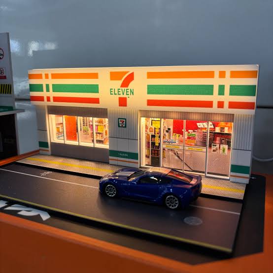 7 Eleven Diorama with LED Lights (No Cars Included)