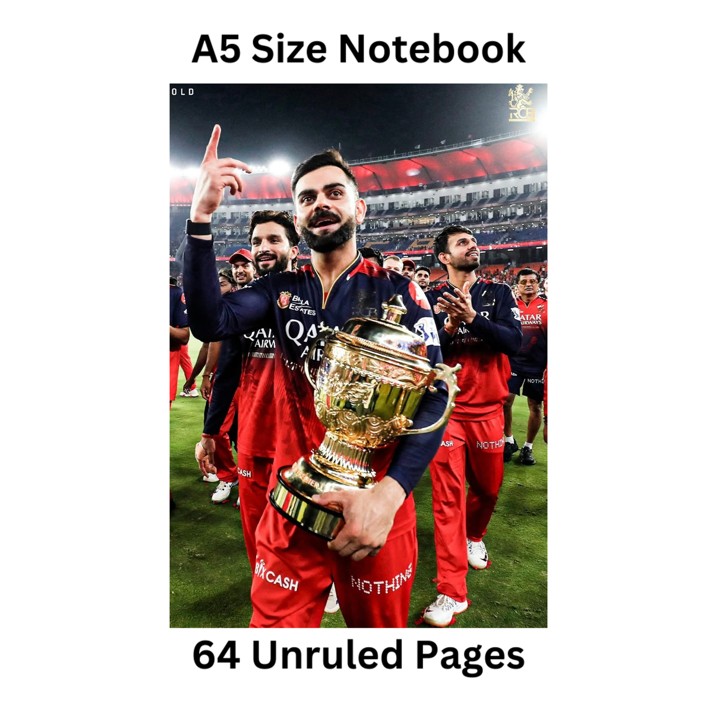 Virat RCB Doodle notebook