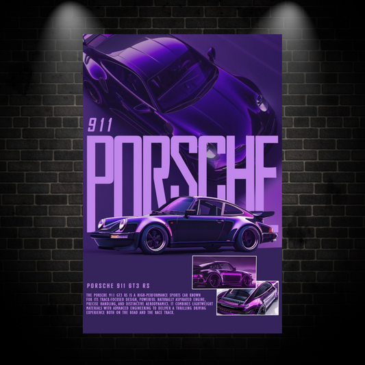Purple Porsche poster