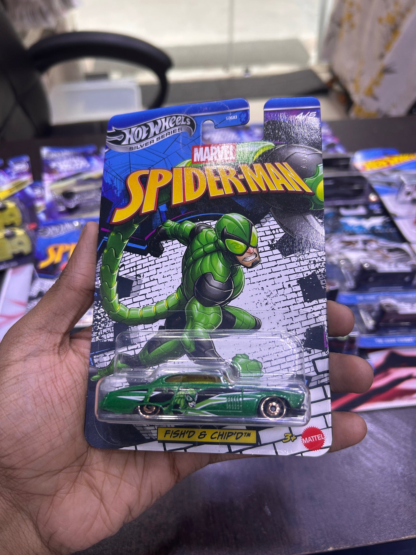 Spiderman Silver Series Fish'd and Chip'd Hot Wheels