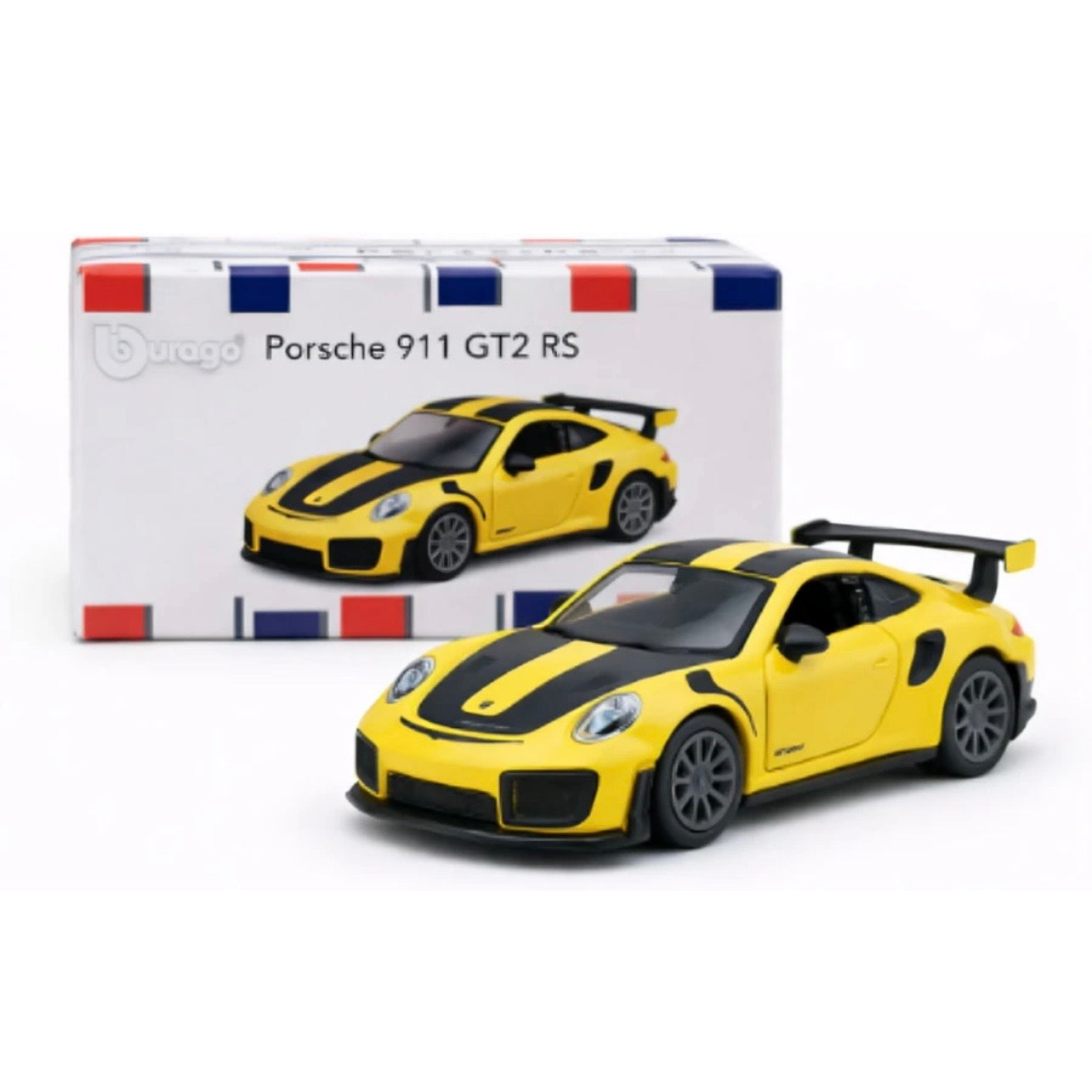 Imported Bburago 1:64 Porsche 911 GT2 RS Diecast Car - Yellow