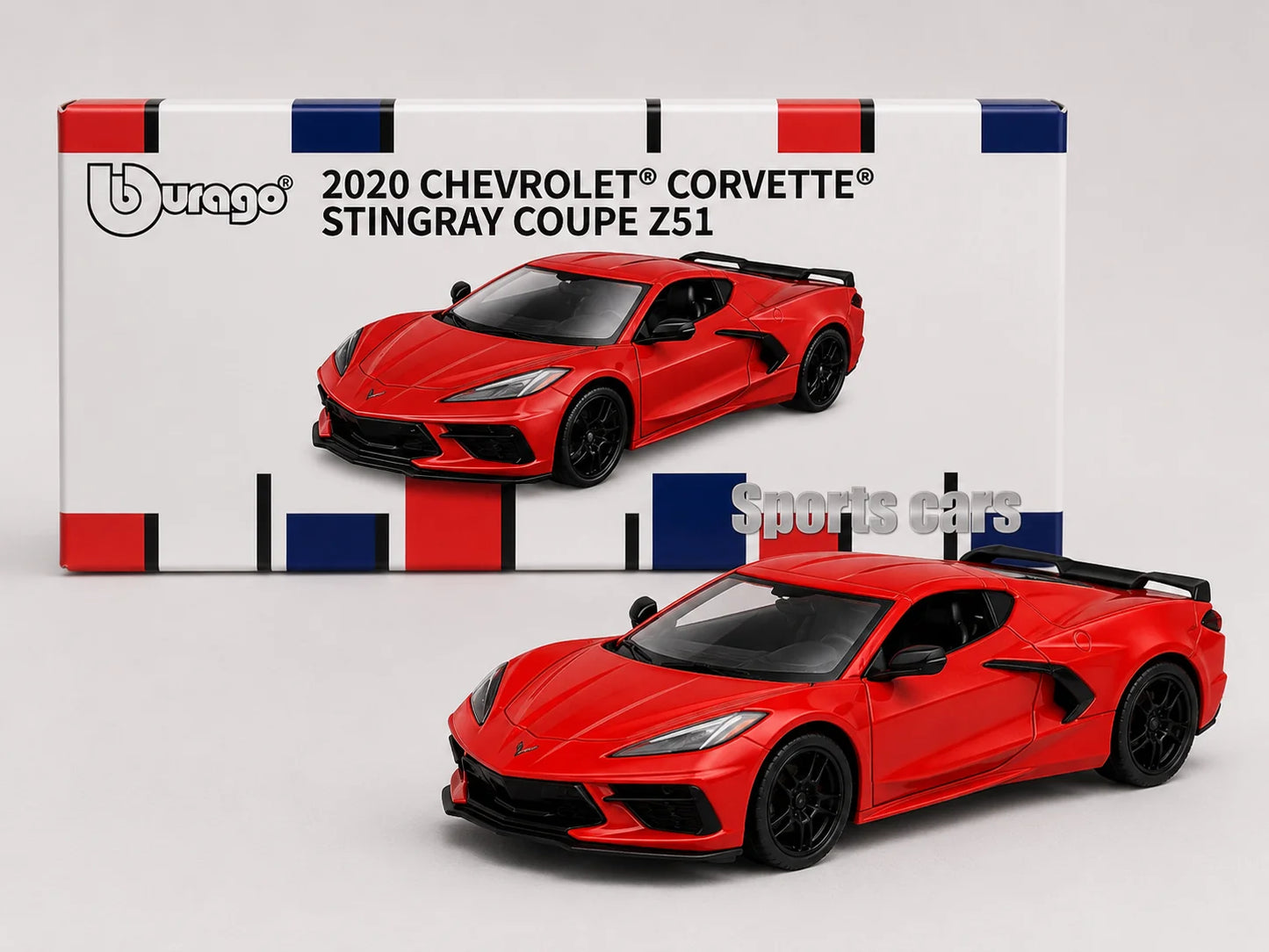 Imported Bburago 1:64 2020 Chevrolet Corvette Stingray Coupe Z51 Diecast Car