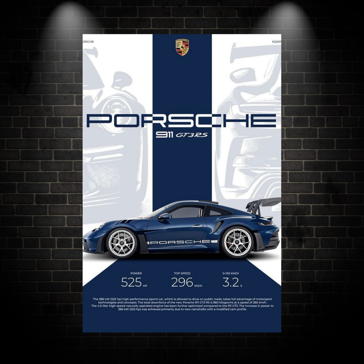 Blue Porsche poster