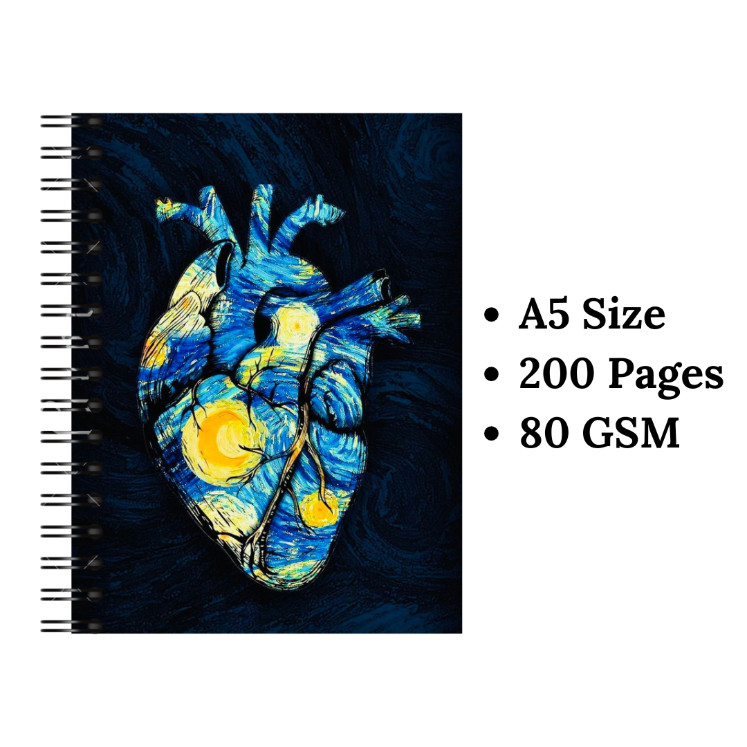 Van Gogh Heart Wiro Notebook