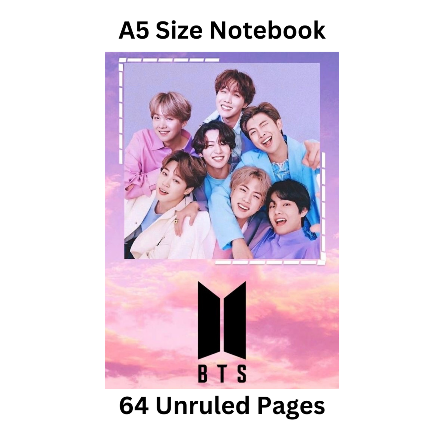 bts pink doodle notebook