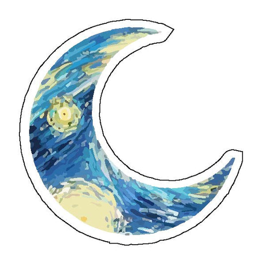 Van Gogh Moon Sticker