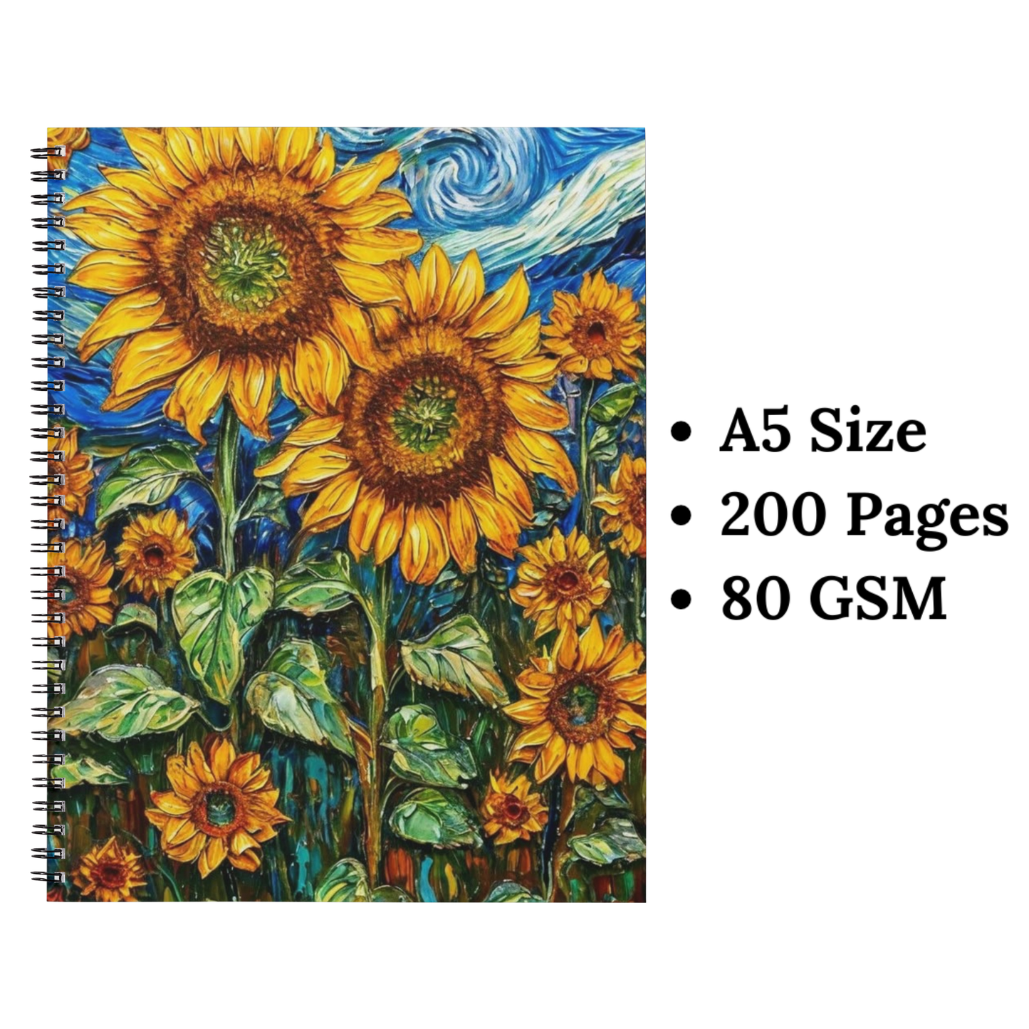 van gogh flower wiro notebook