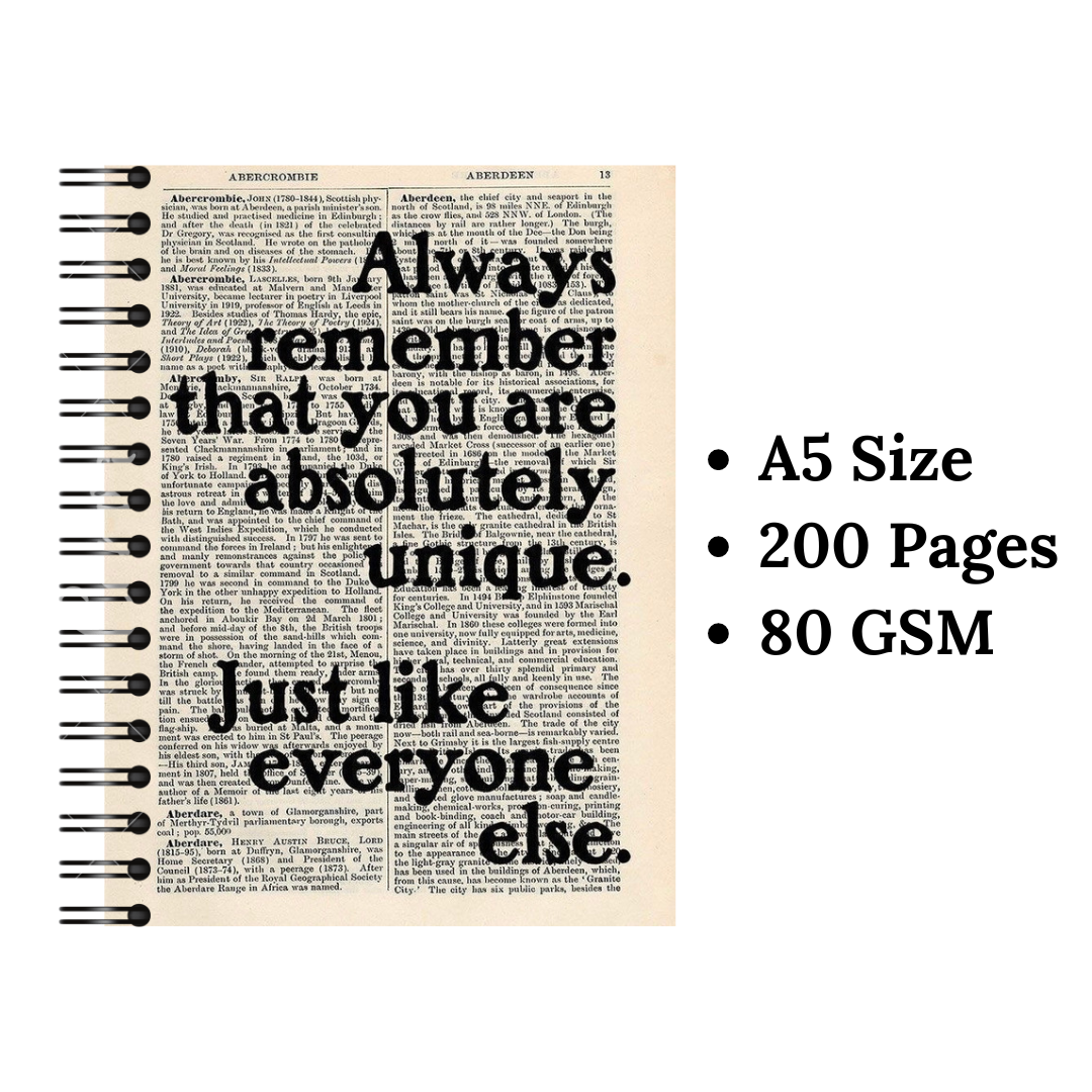 Newspaper Quote Wiro Notebook