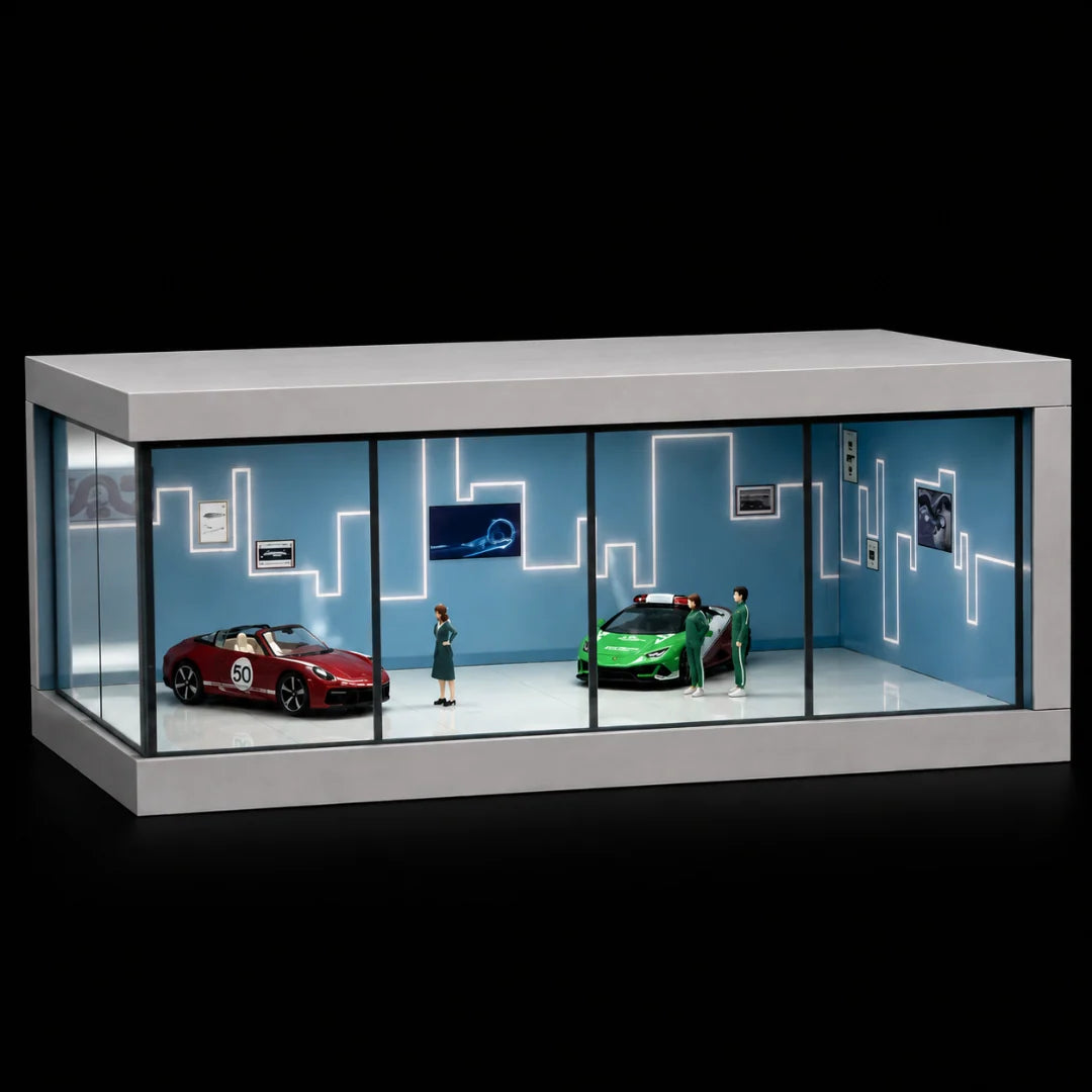 Car Showroom Diorama With LED - Blue ( No Cars)