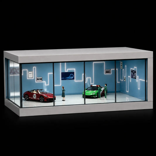 Car Showroom Diorama With LED - Blue ( No Cars)