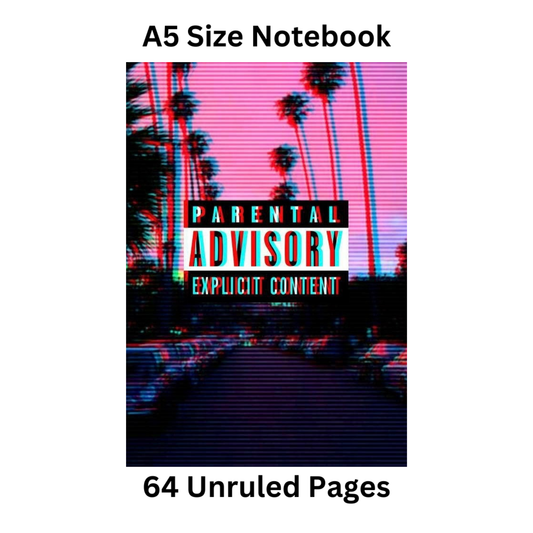 parental advisory doodle notebook