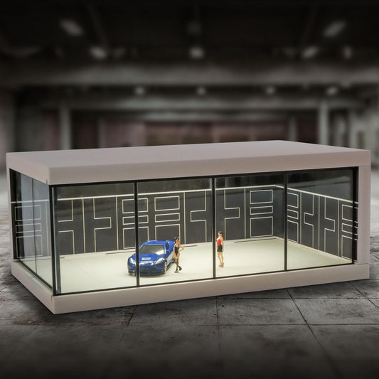 Car Showroom Diorama Black with Led Lights (No Cars)