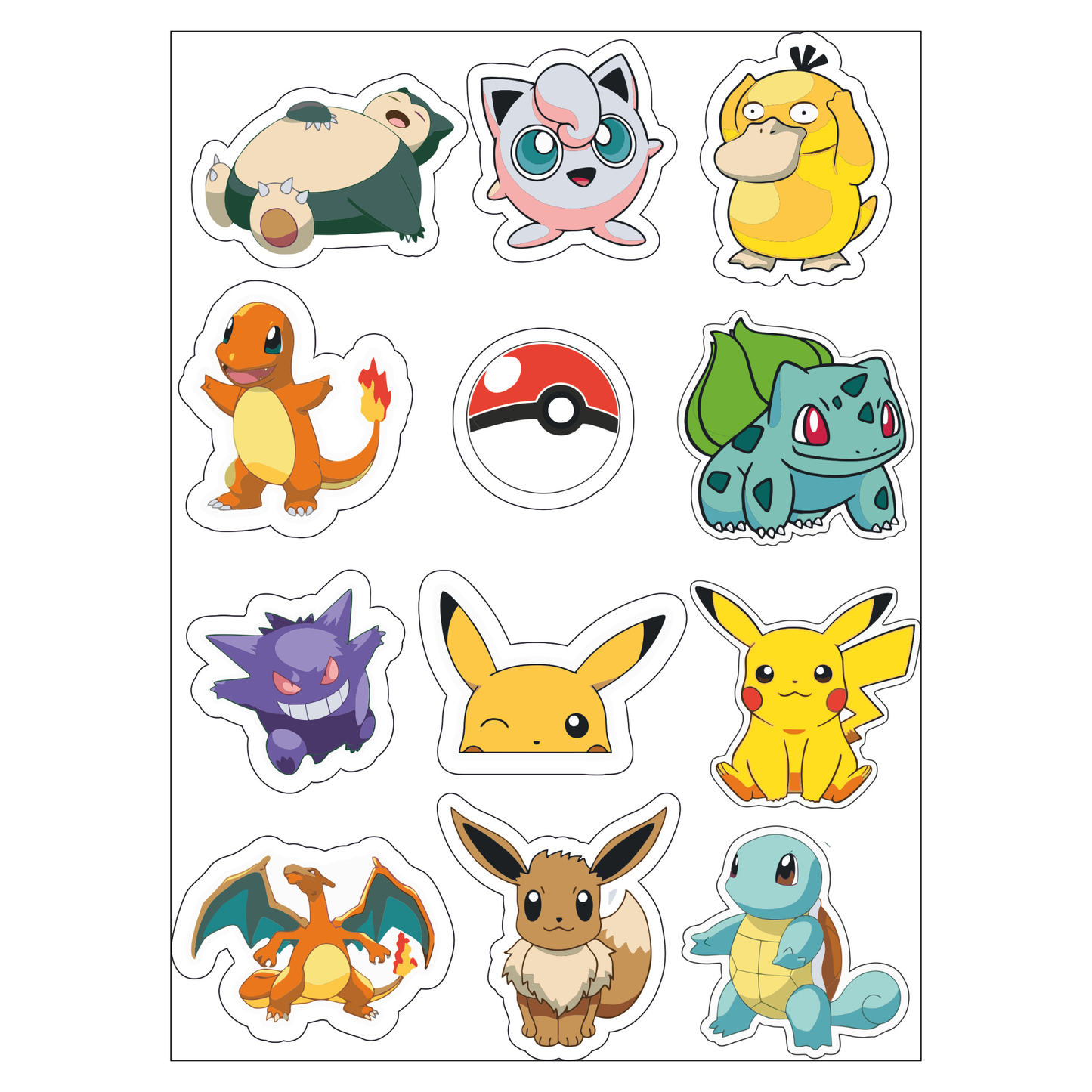 Pokemon Sticker Sheet
