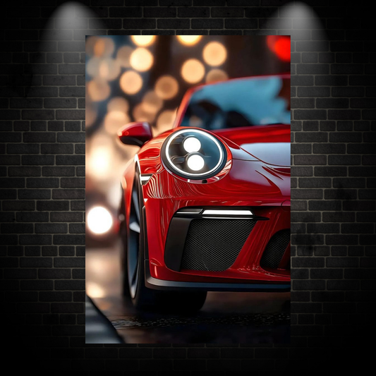 Porsche red poster
