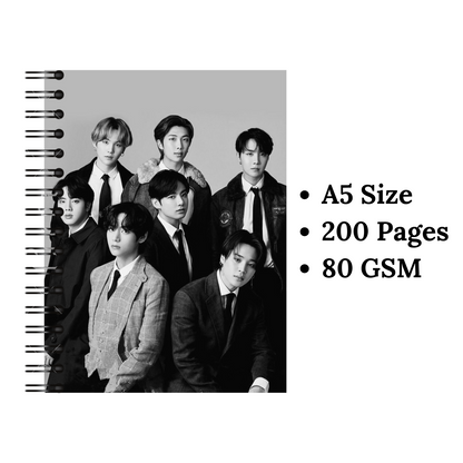 BTS black and white Wiro Notebook