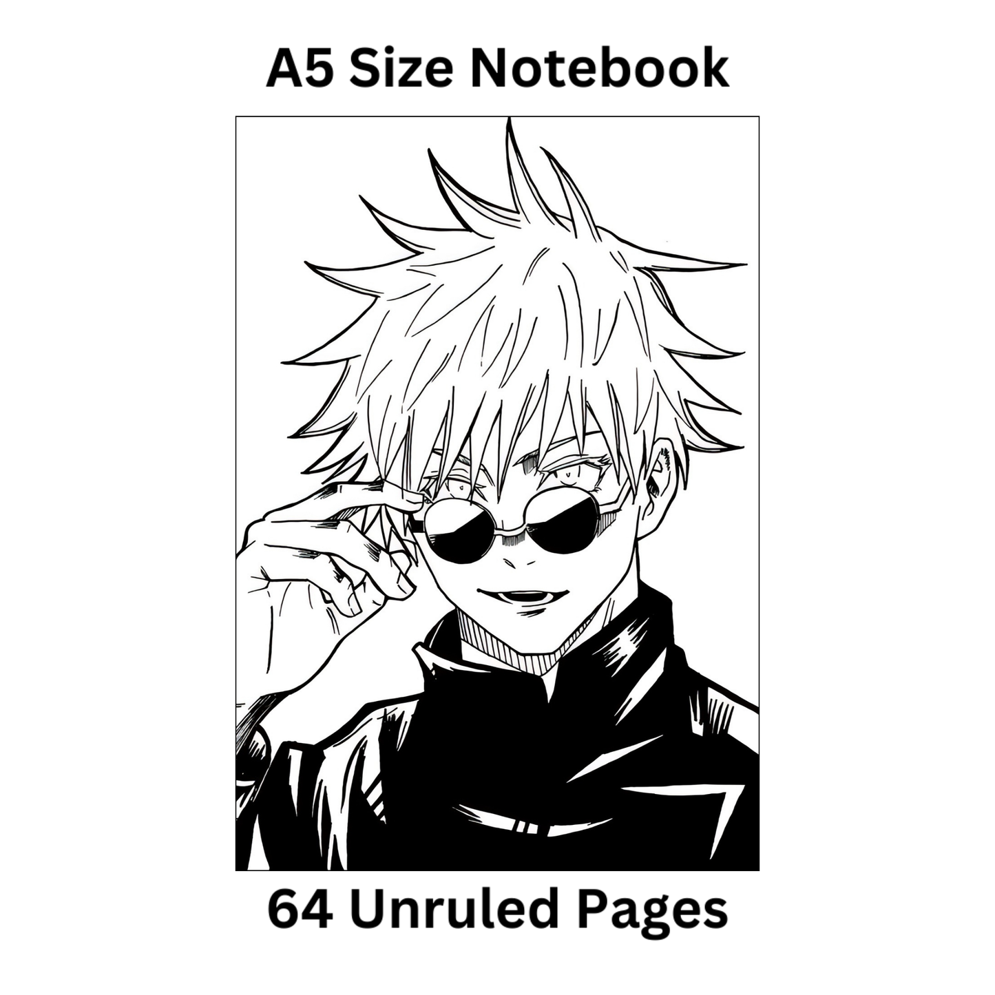 gojo glasses doodle notebook