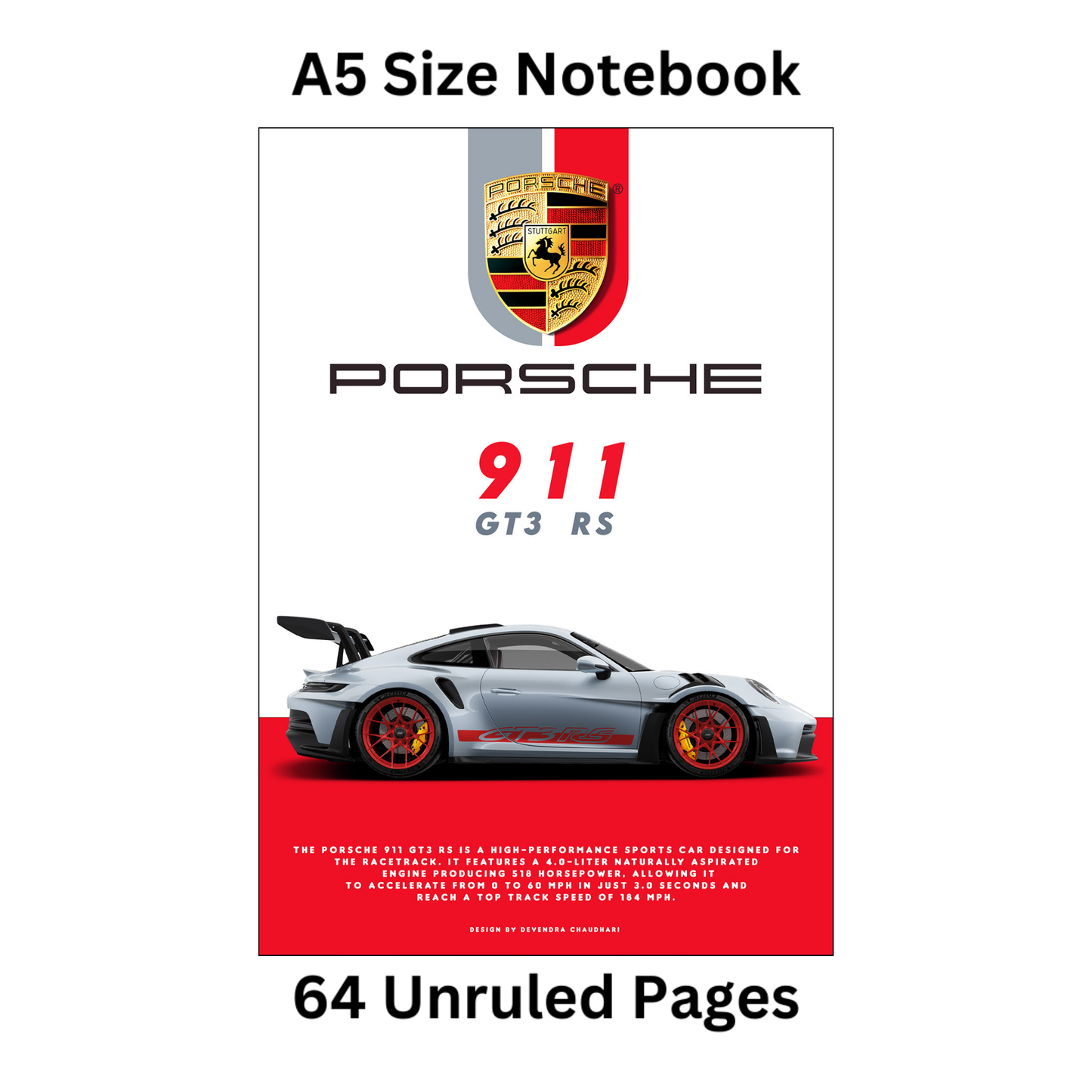 Porsche 911 doodle notebook