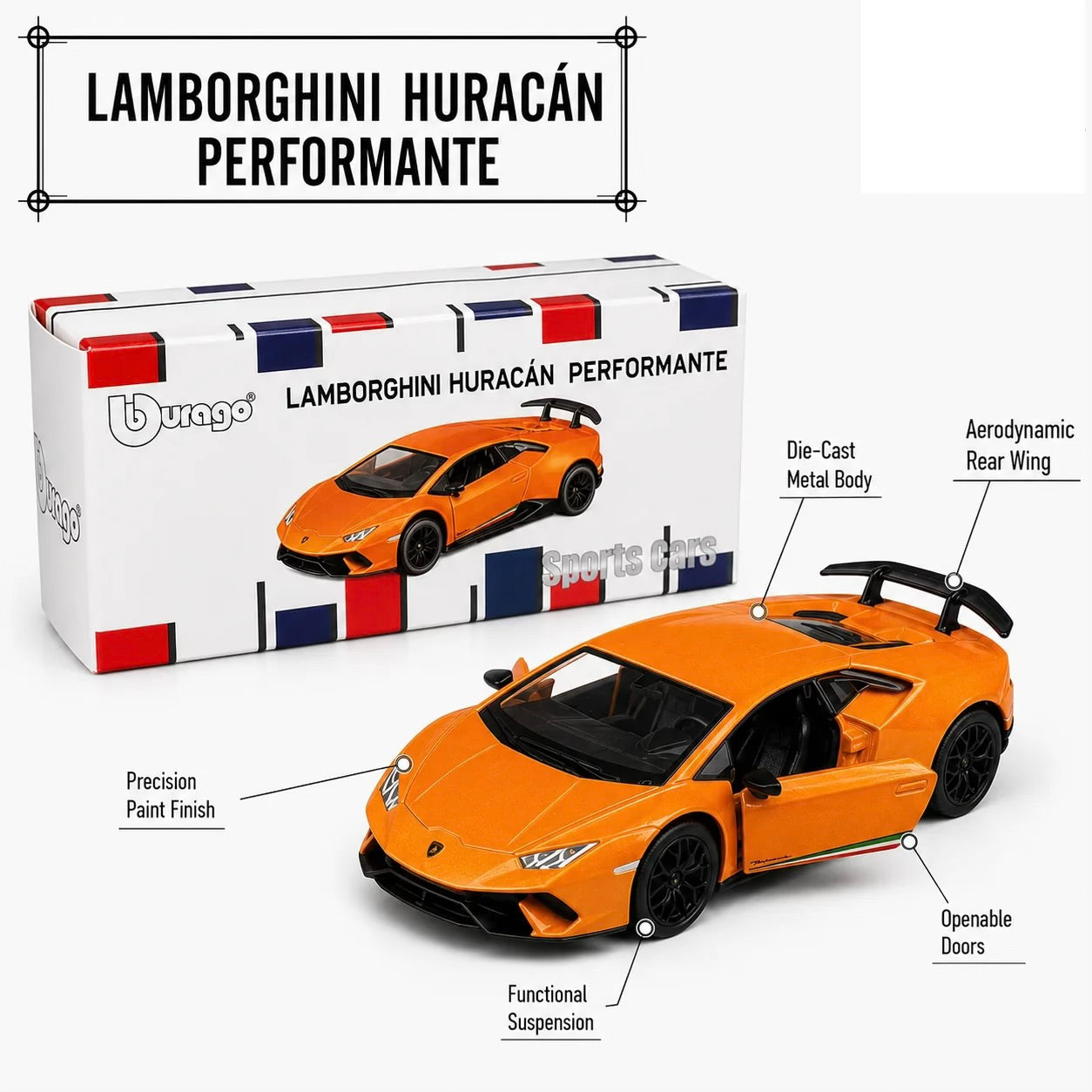 Imported Bburago 1:64 Lamborghini Huracan Diecast Car