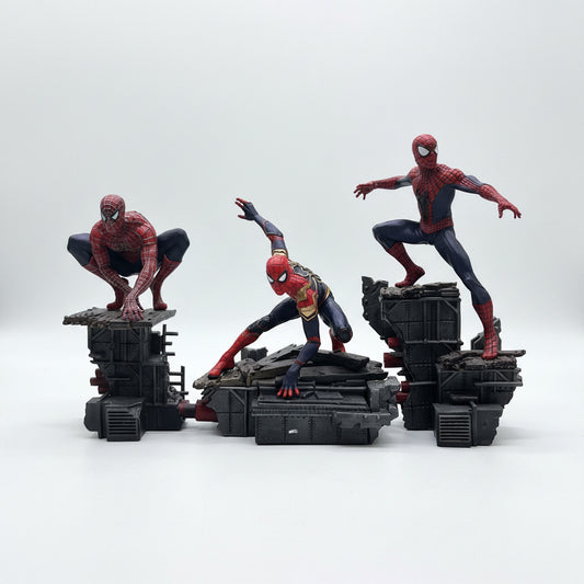 Spiderman No Way Home All spiderman Figure set official iron Studios Super Premium highly detailed Quality with each box packing ( 17-23cm)