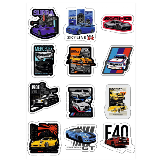 Super Cars Sticker Sheet