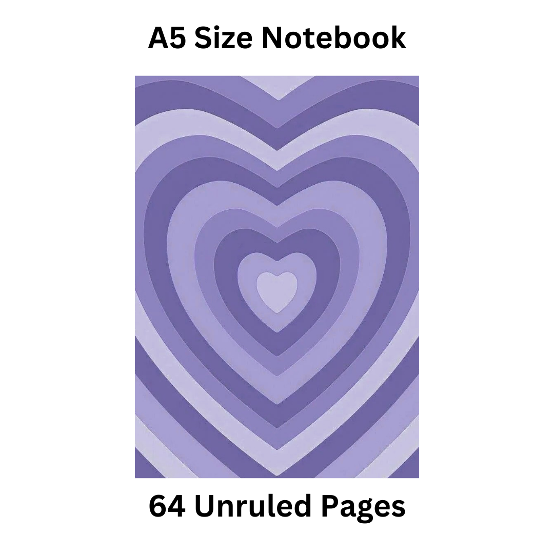 Purple Hearts Doodle Notebook