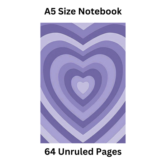 Purple Hearts Doodle Notebook