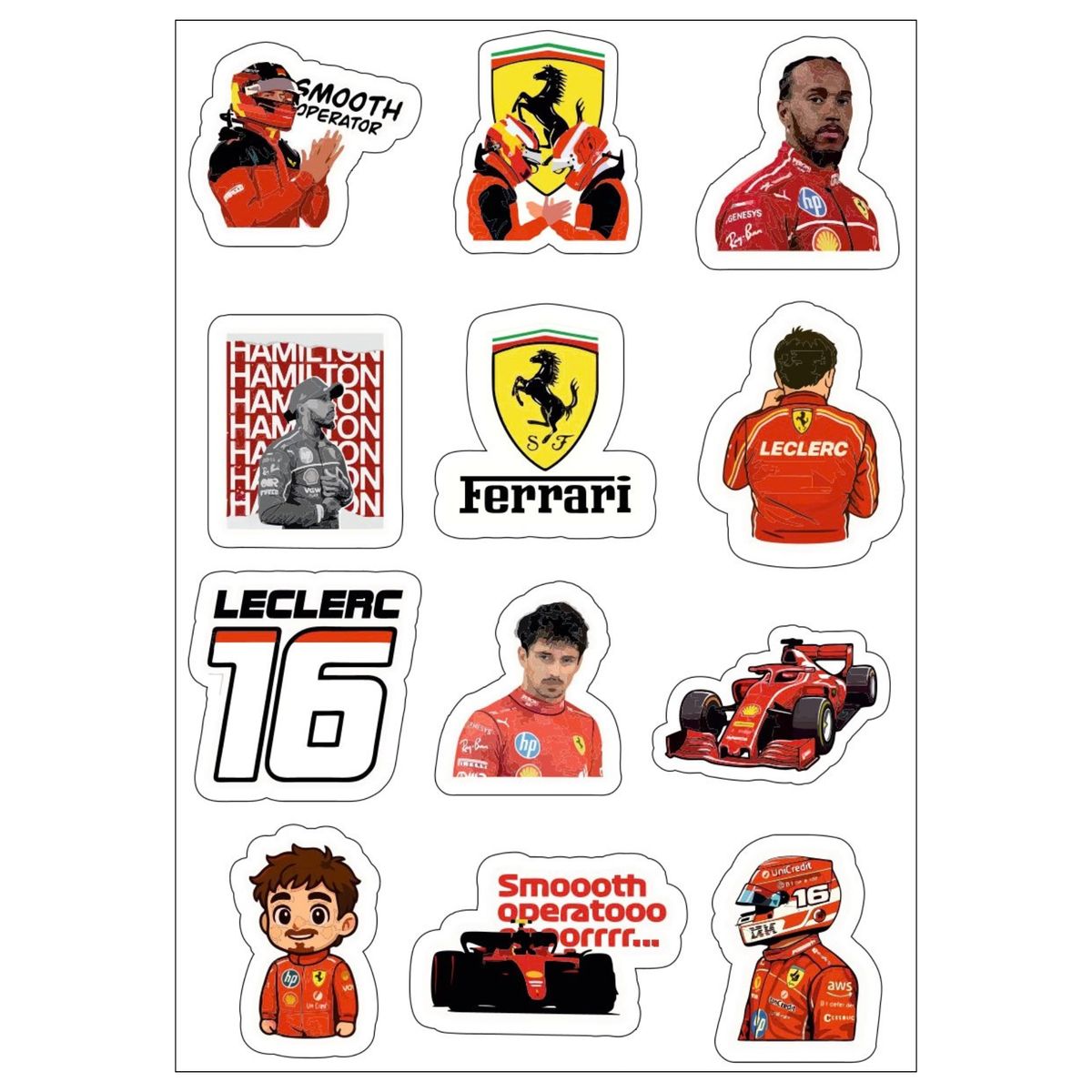 Ferrari Formula 1 Sticker Sheet