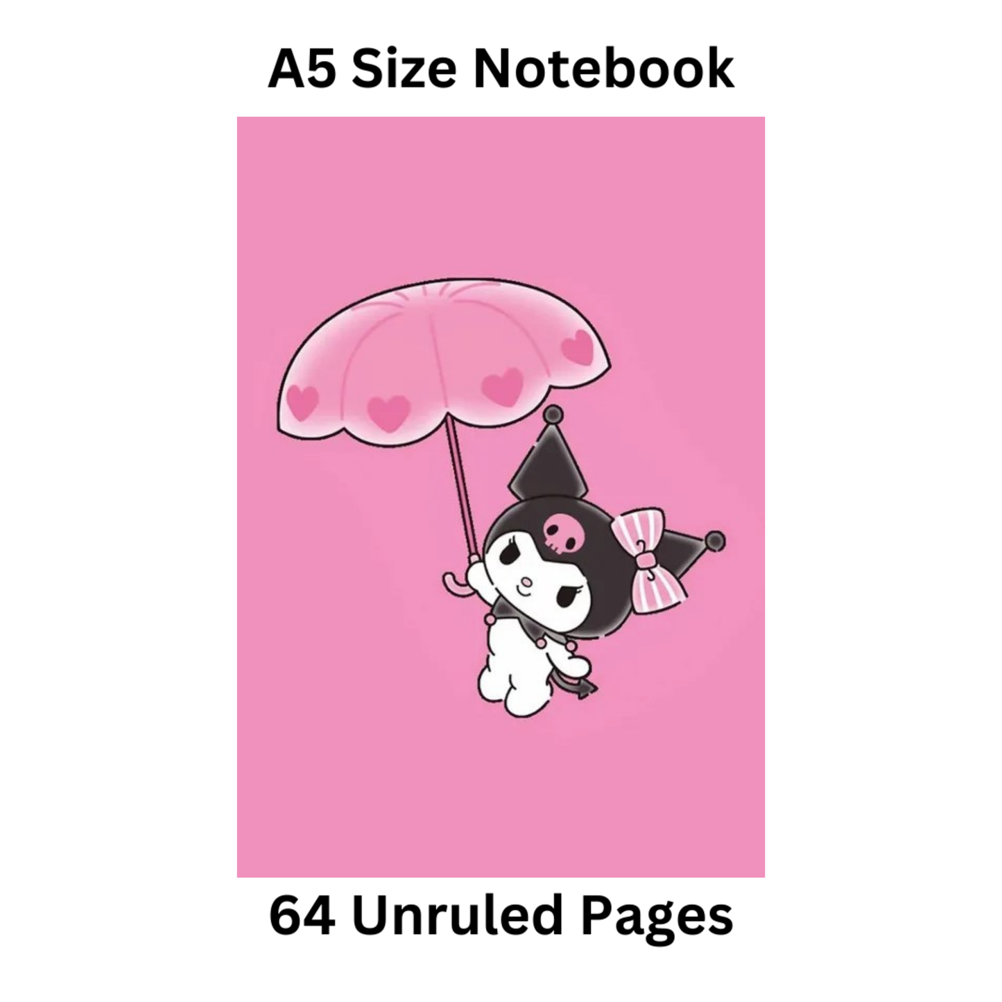 kuromi pink doodle notebook