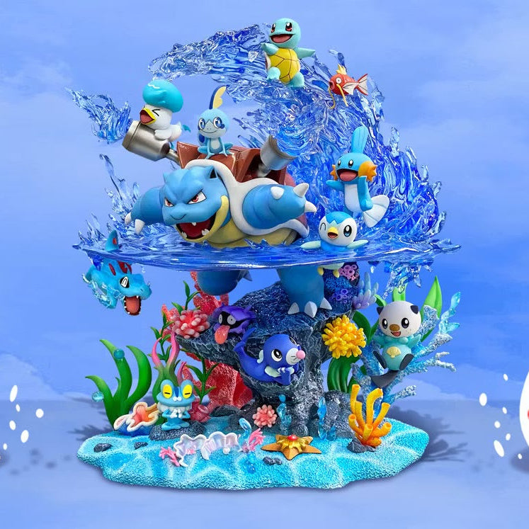 40 cm Highly Detailed Blastoise With all Water Type Pokemons Figure