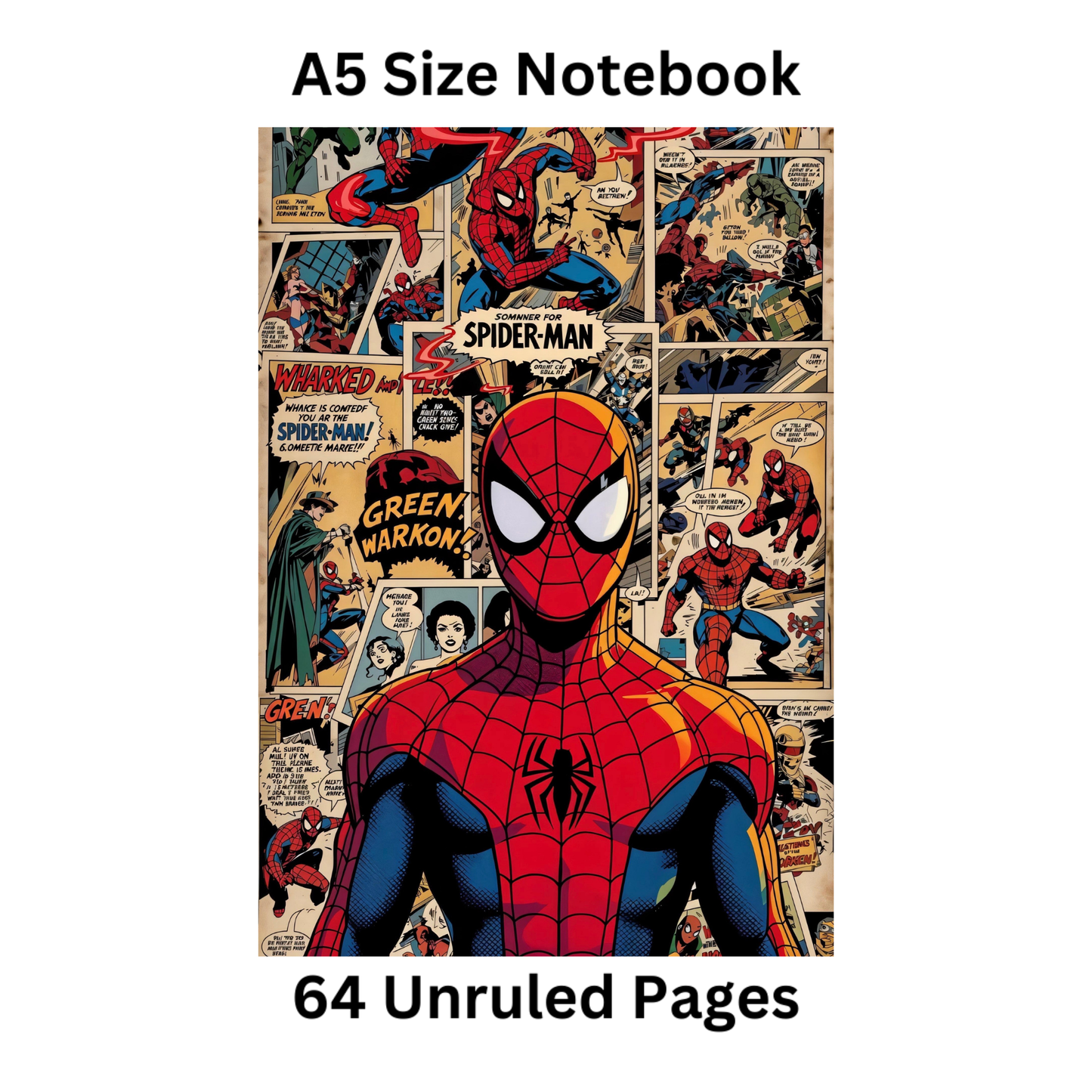 spiderman comic doodle notebook