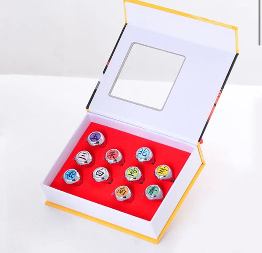 Naruto Akatsuki Ring Box Set