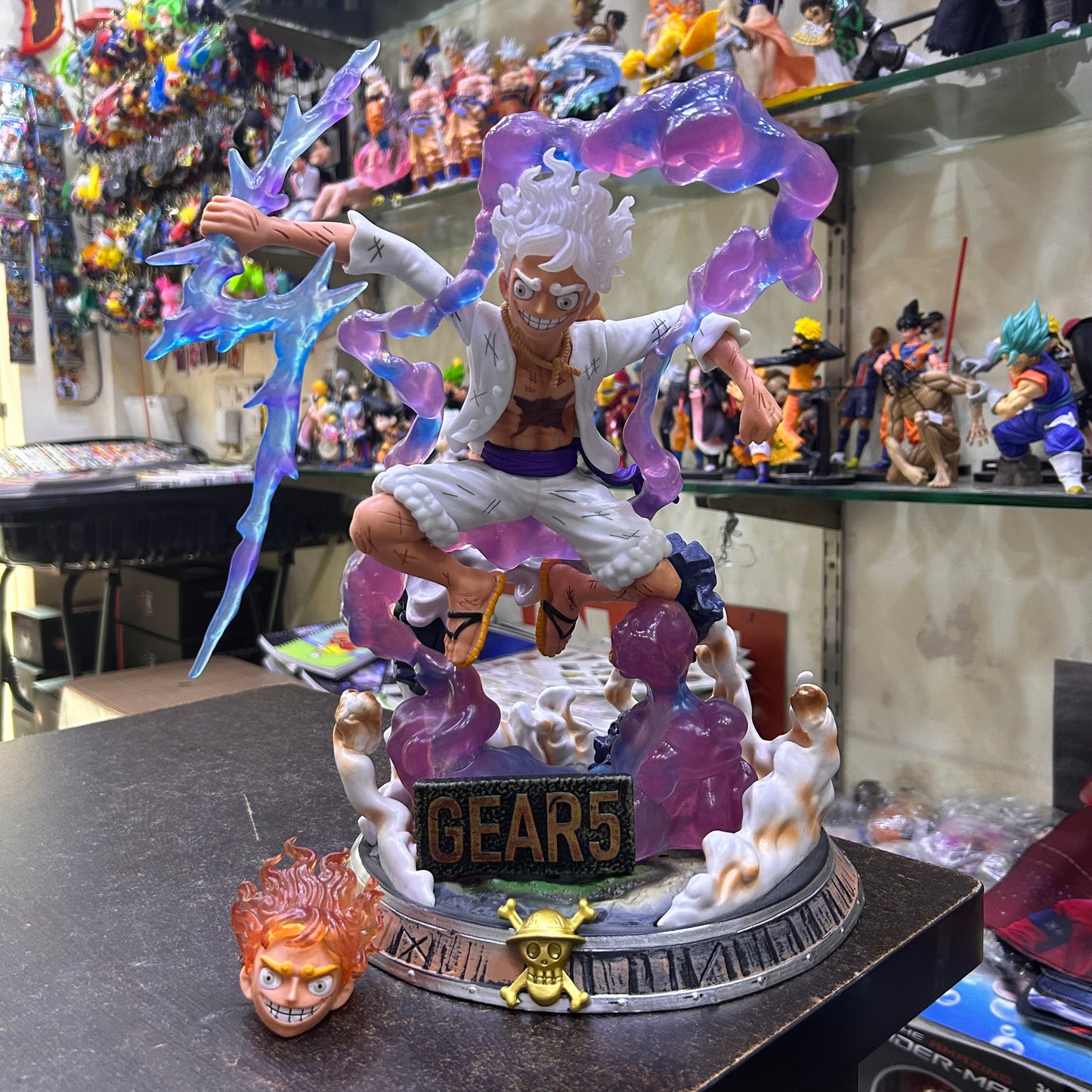 37 cm One Piece Luffy Gear 5 Highly Detailed Premium Figure with dual head