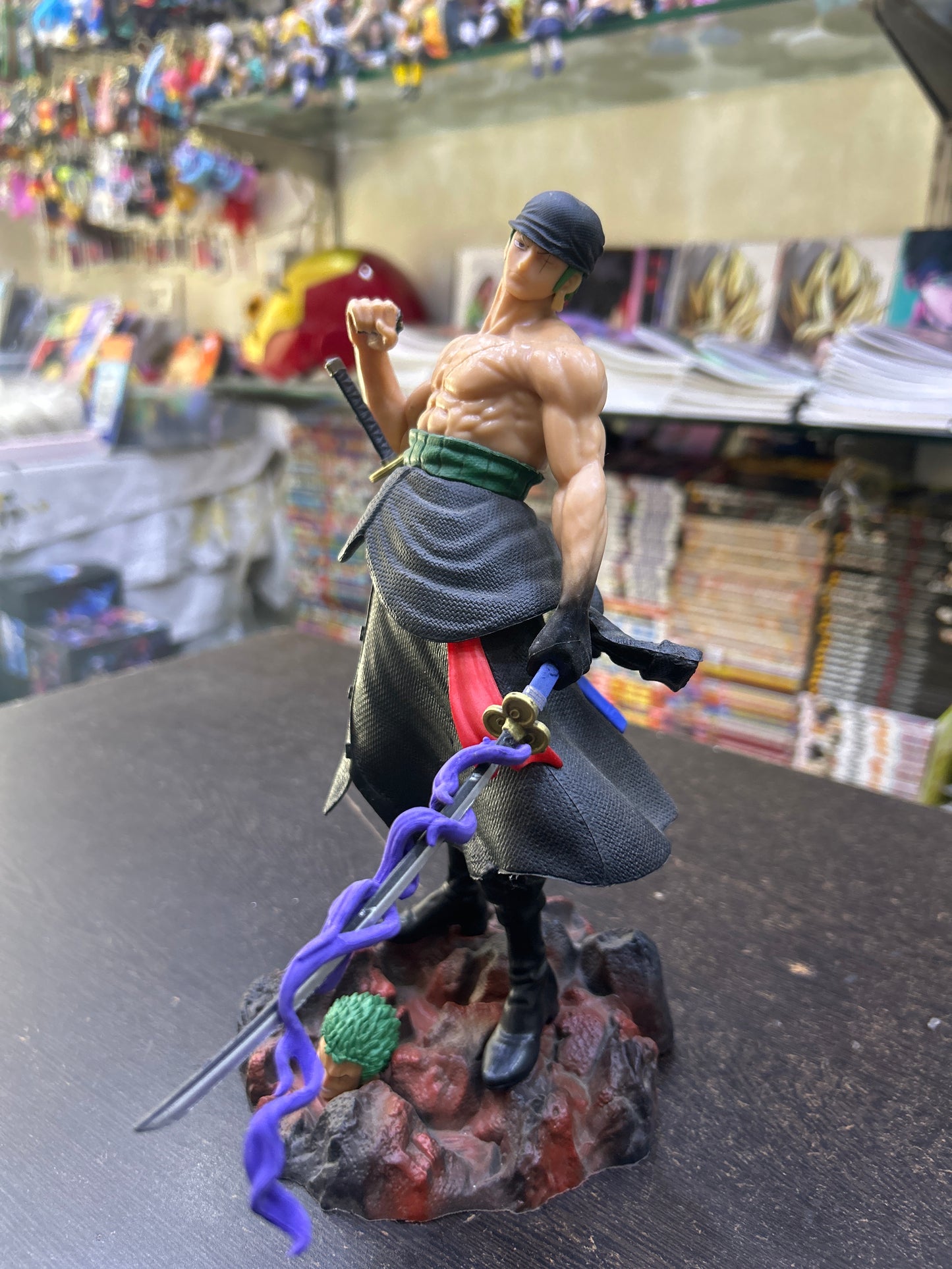 (Defective Piece)Killer Zoro Action Figure (the sword in hand is broken the images are given)will come with an extra spare sword which can be fixed with glue!