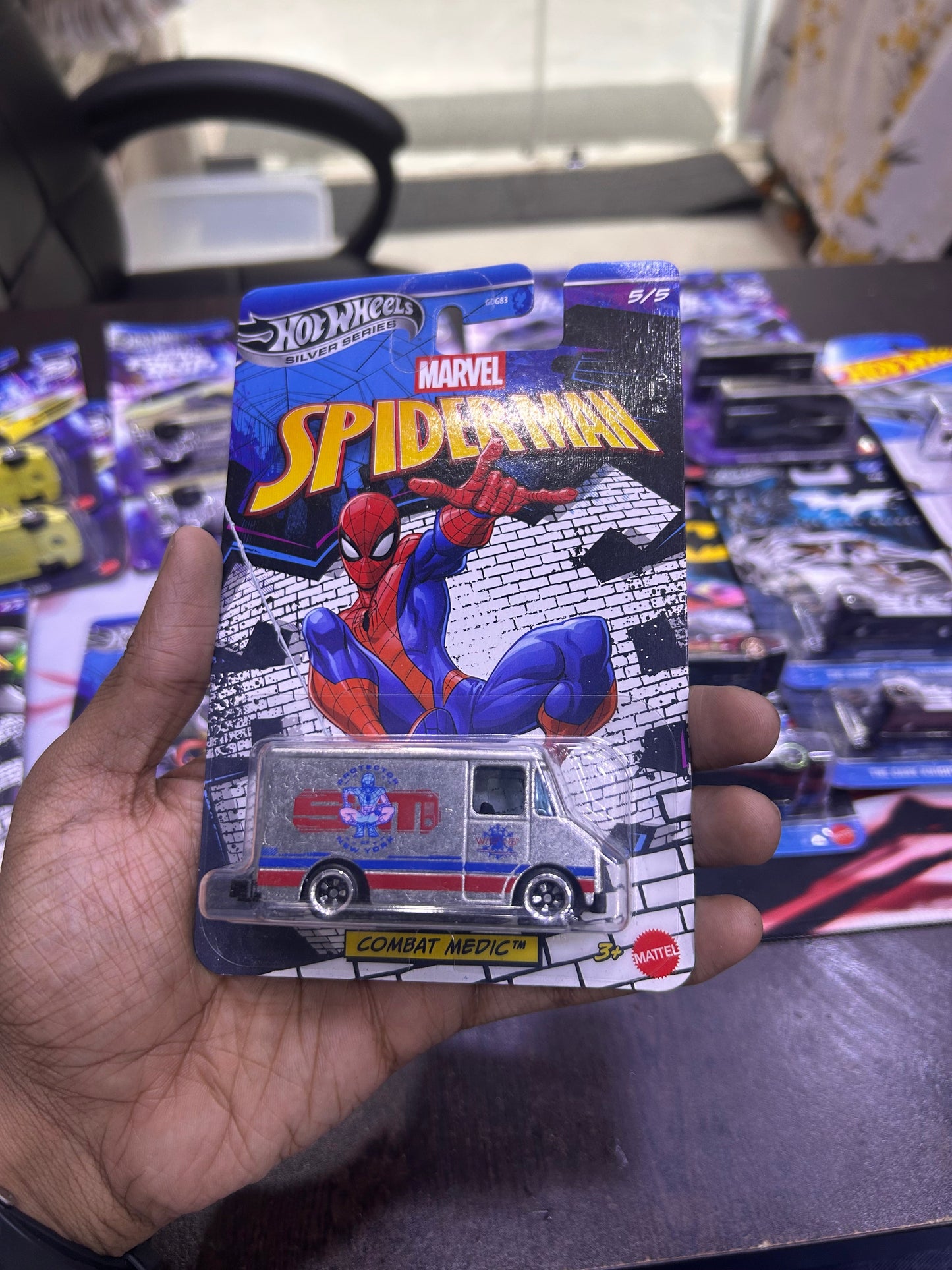Spiderman Silver Series Combat Medic Hot Wheels