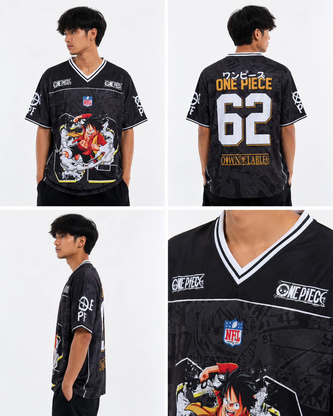 One Piece Monkey D Luffy Jersey - Black